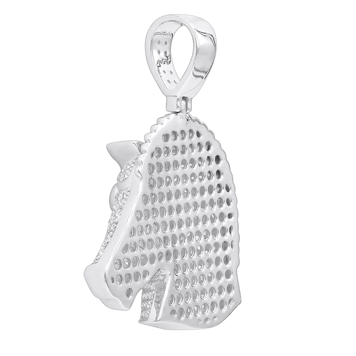 Large 10K Yellow Gold Horse Head Diamond Pendant For Men 4.5 Carat 4 Large 10K Yellow Gold Horse Head Diamond Pendant For Men 4.5 Carat - Image 4