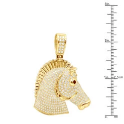Large 10K Yellow Gold Horse Head Diamond Pendant For Men 4.5 Carat 15 Large 10K Yellow Gold Horse Head Diamond Pendant For Men 4.5 Carat -Jewelry Sales Store jewelry large real 10k gold horse head diamond pendant for men 4 carat rulerye
