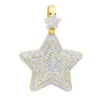 Large Unisex High Fashioned Diamond Star Pendant 14K Yellow Gold 1.8CT