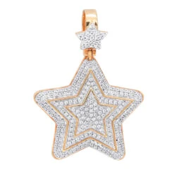 Large Unisex High Fashioned Diamond Star Pendant 14K Yellow Gold 1.8CT 10 Large Unisex High Fashioned Diamond Star Pendant 14K Yellow Gold 1.8CT -Jewelry Sales Store jewelry large unisex high fashioned diamond star pendant in 14k gold 18ct ro 1