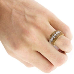 LuvMyJewelry Hustle & Tackle American Football Diamond Ring In Sterling Silver 0.13ct -Jewelry Sales Store jewelry luvmyjewelry hustle tackle american football diamond ring in sterling silver 013ct bodwh