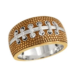 LuvMyJewelry Hustle & Tackle American Football Diamond Ring In Sterling Silver 0.13ct