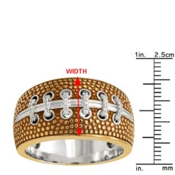 LuvMyJewelry Hustle & Tackle American Football Diamond Ring In Sterling Silver 0.13ct -Jewelry Sales Store jewelry luvmyjewelry hustle tackle american football diamond ring in sterling silver 013ct rulerwh