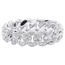 LUXURMAN Bands Solid 14K Yellow Gold Cuban Link Chain Diamond Ring For Men 0.7ct -Jewelry Sales Store jewelry luxurman bands solid 14k gold cuban link chain diamond ring for men 07ct backwh