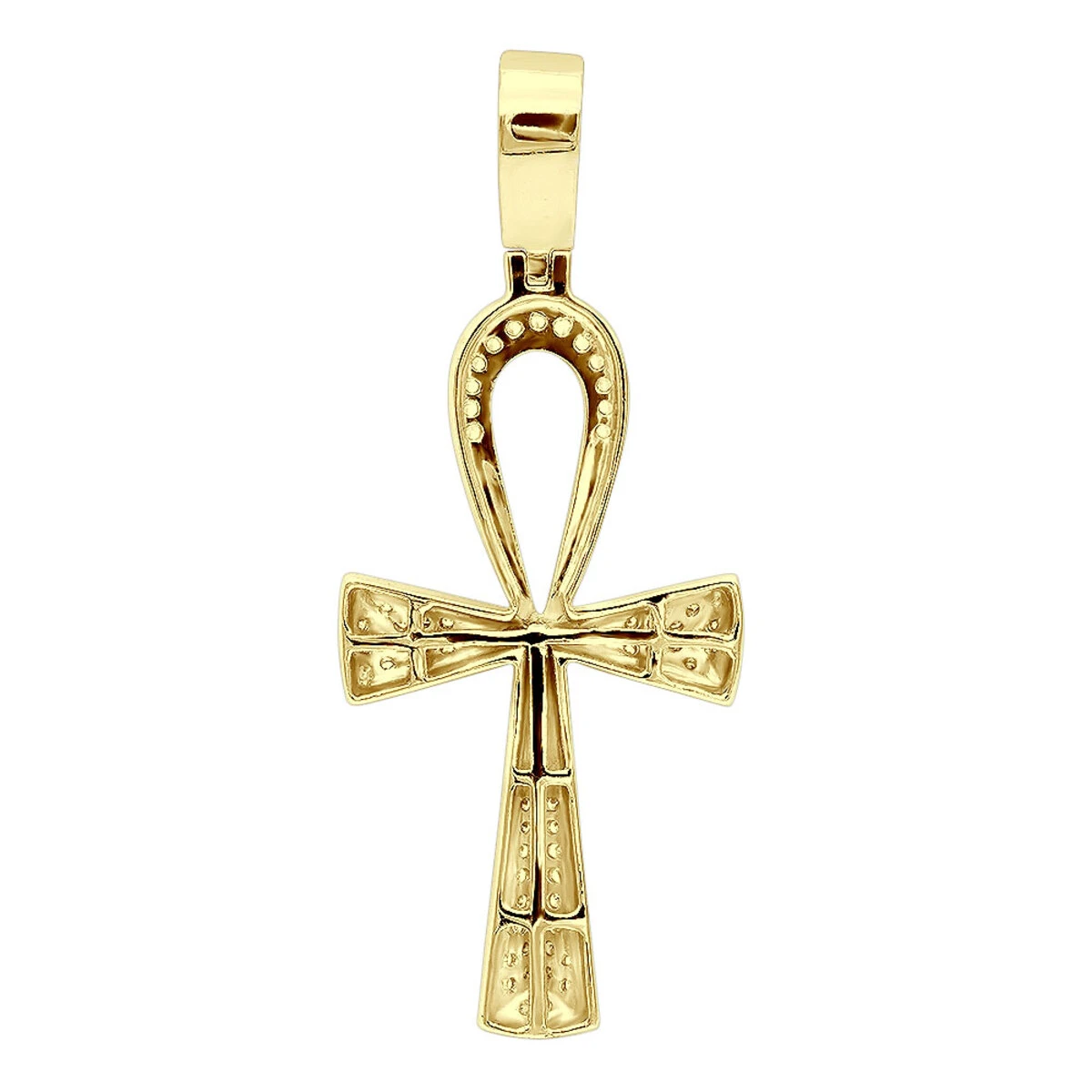 Luxurman Egyptian Ankh Cross Diamond Pendant 14K White Gold 0.6CT 2 3/4 Inch 5 Luxurman Egyptian Ankh Cross Diamond Pendant 14K White Gold 0.6CT 2 3/4 Inch - Image 5