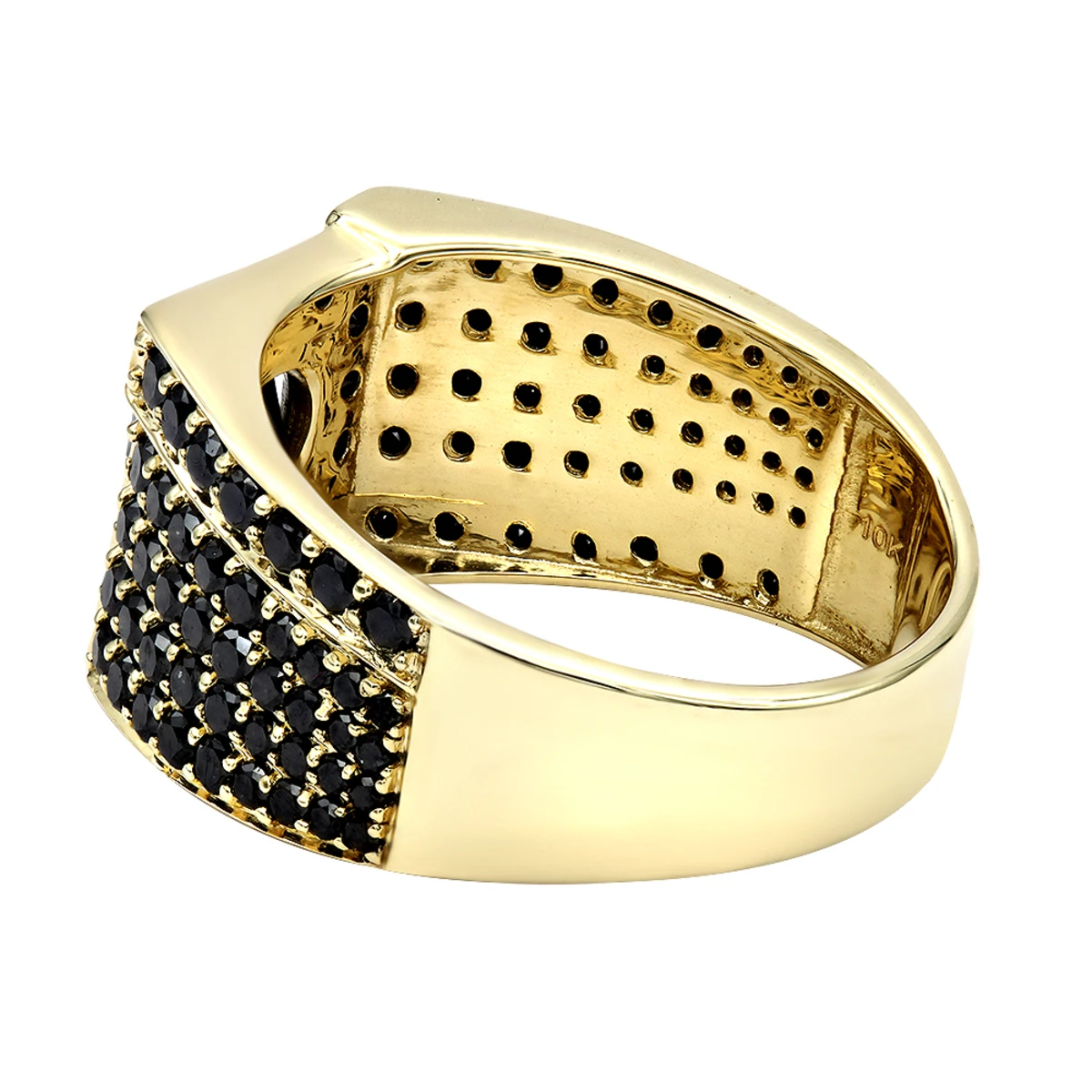 Men's Black Diamond Ring 10K Yellow Gold 4 Carat By Luxurman 4 Men's Black Diamond Ring 10K Yellow Gold 4 Carat By Luxurman - Image 4