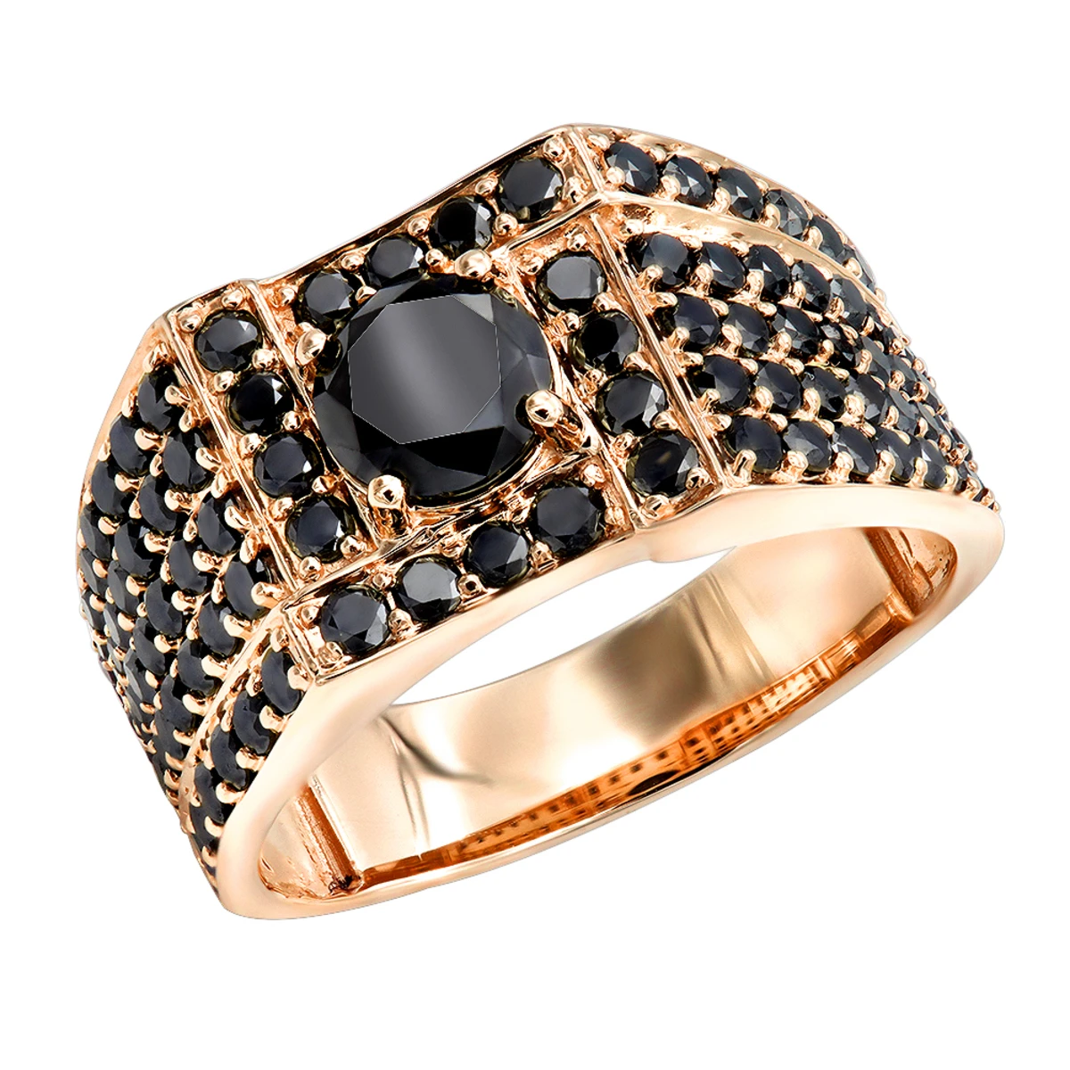 Men's Black Diamond Ring 10K Yellow Gold 4 Carat By Luxurman 3 Men's Black Diamond Ring 10K Yellow Gold 4 Carat By Luxurman - Image 3