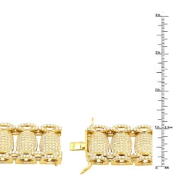 Men's Hip Hop Style Iced Out Diamond Link Bracelet 14K Yellow Gold By Joe Rodeo 21Ct -Jewelry Sales Store jewelry mens hip hop style iced out diamond link bracelet 14k gold 21ct rulerye 1