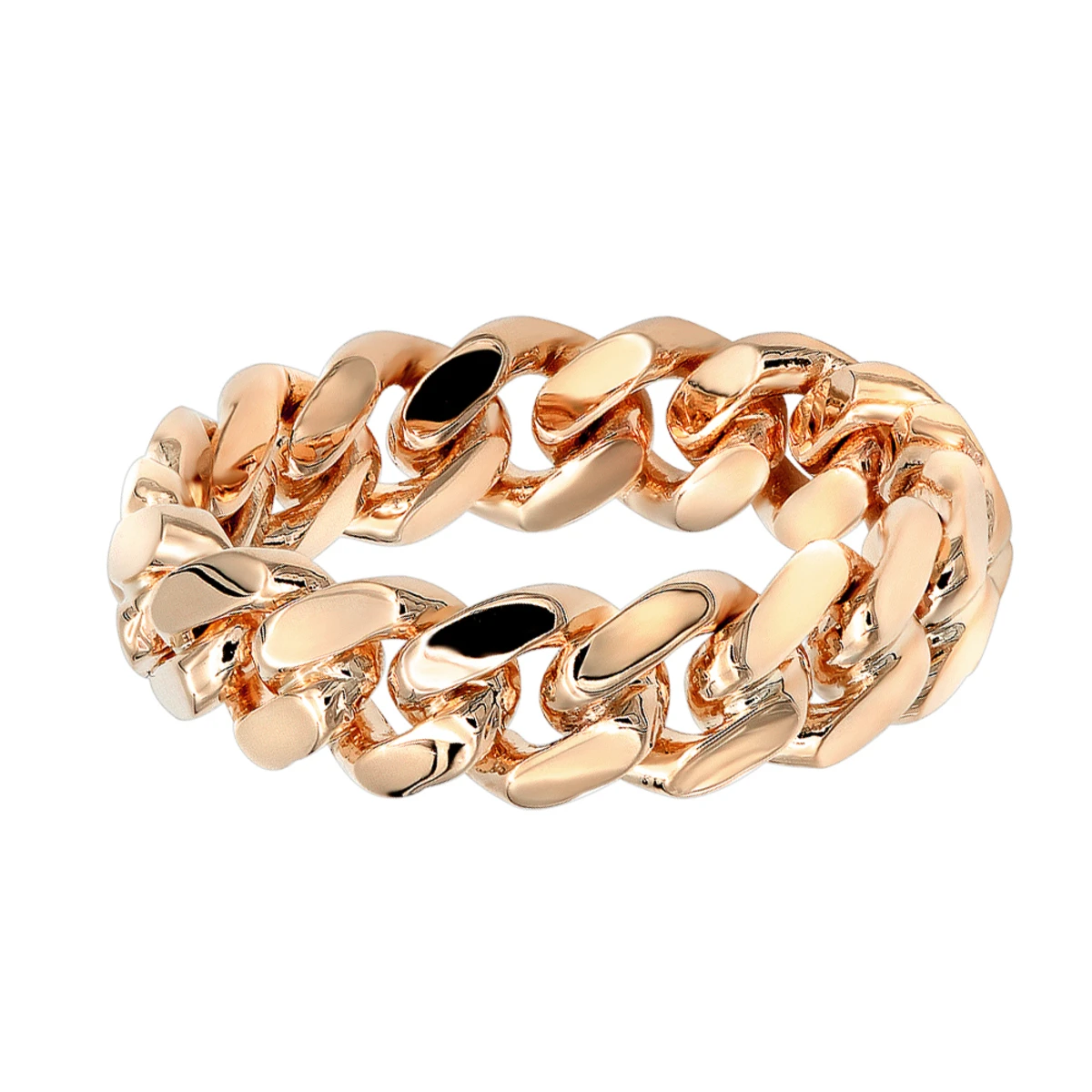 Miami Cuban Link Chain Ring For Men 14K Yellow Gold 5.5mm By Luxurman 6 Miami Cuban Link Chain Ring For Men 14K Yellow Gold 5.5mm By Luxurman - Image 6