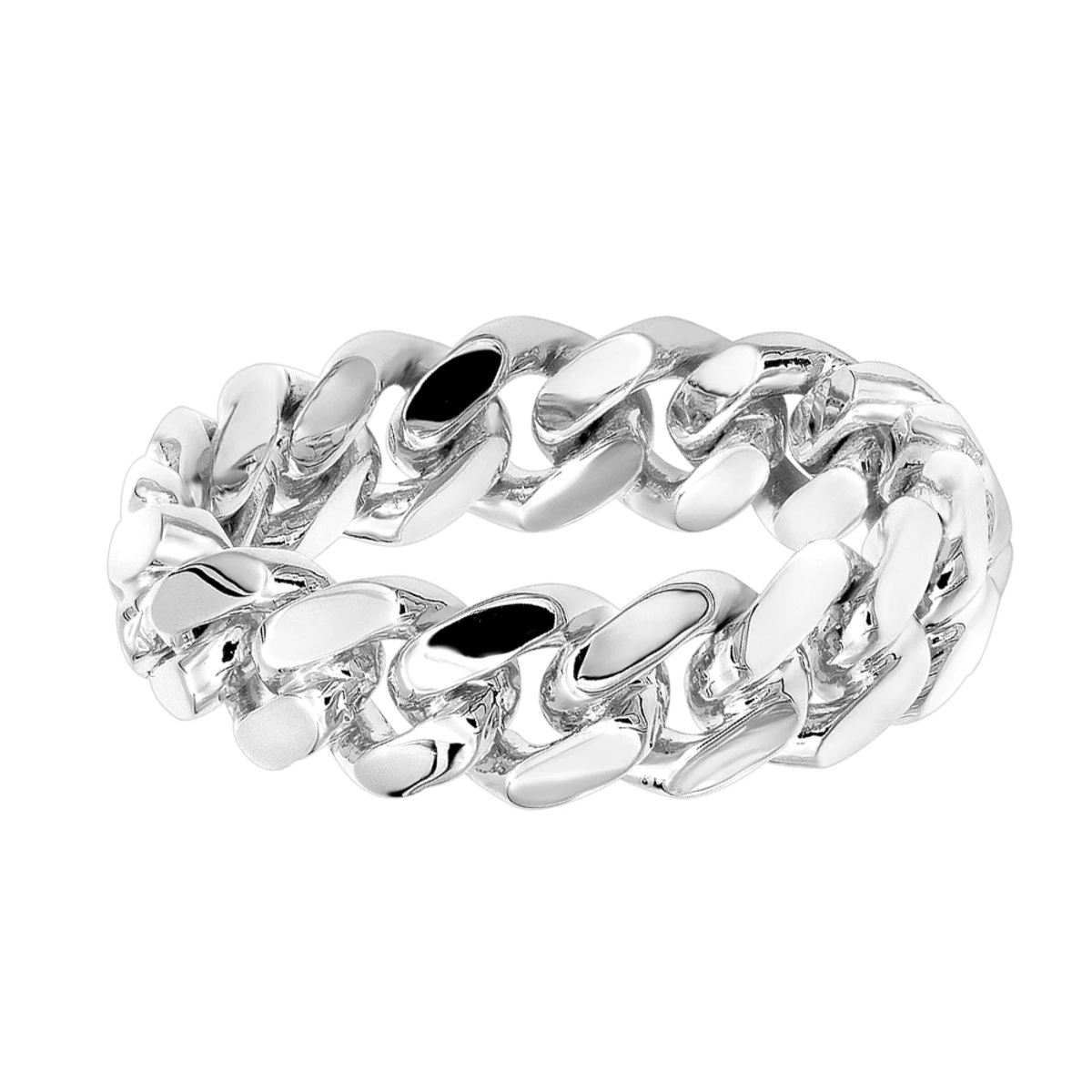 Miami Cuban Link Chain Ring For Men 14K Yellow Gold 5.5mm By Luxurman 4 Miami Cuban Link Chain Ring For Men 14K Yellow Gold 5.5mm By Luxurman - Image 4