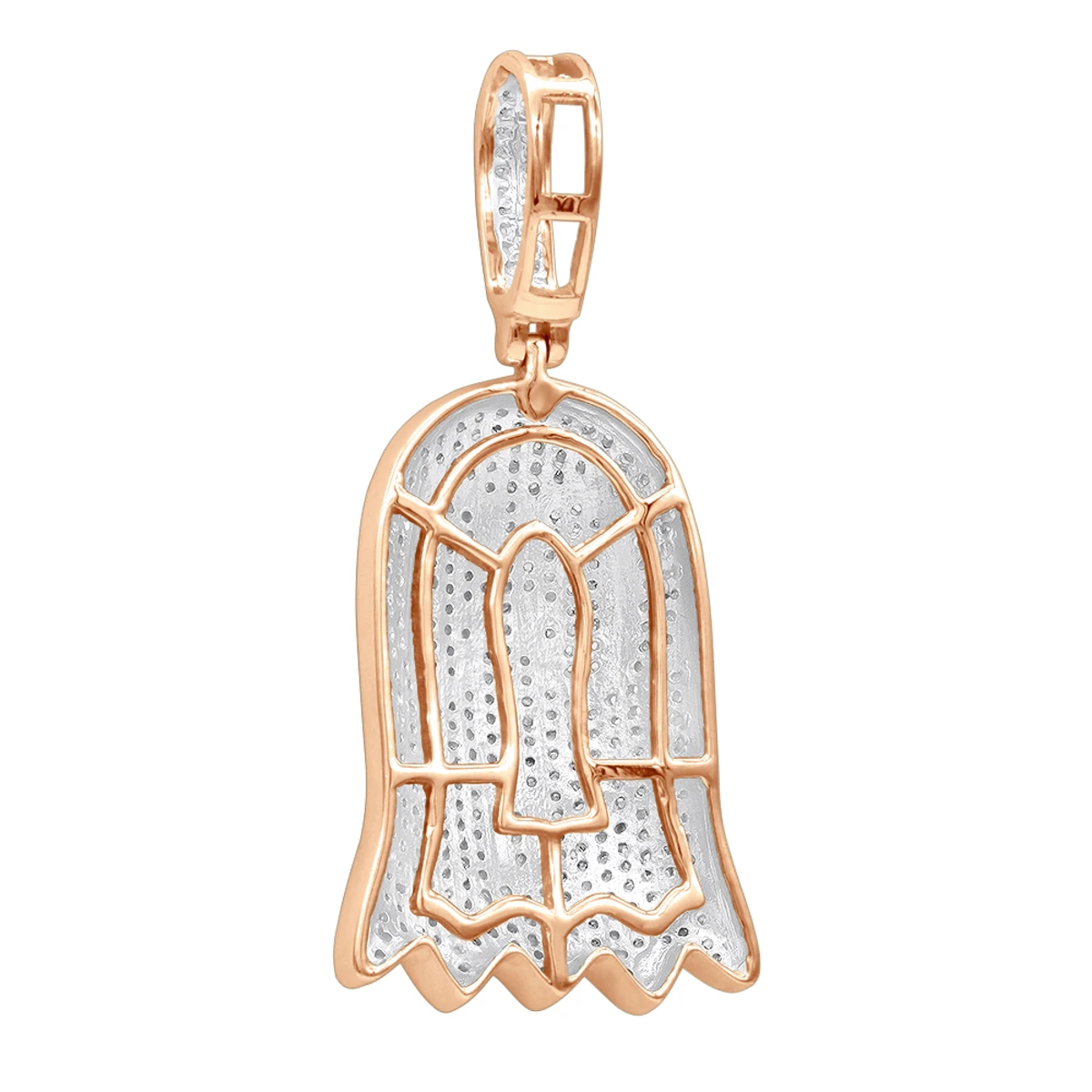 10K Yellow Gold Emoji Ghost Haloween Diamond Pendant For Men 1.2ct 6 10K Yellow Gold Emoji Ghost Haloween Diamond Pendant For Men 1.2ct - Image 6