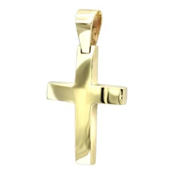 14K Yellow Gold Small Cross Pendant For Women And Men By LUXURMAN