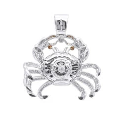 14K White Gold VS Diamond Cancer Pendant For Men By Joe Rodeo 10.46ct -Jewelry Sales Store jewelry real 14k gold vs diamond cancer pendant for men by joe rodeo 1046ct backwh