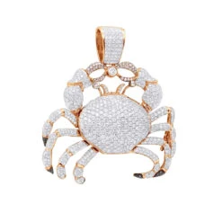 14K White Gold VS Diamond Cancer Pendant For Men By Joe Rodeo 10.46ct -Jewelry Sales Store jewelry real 14k gold vs diamond cancer pendant for men by joe rodeo 1046ct ro