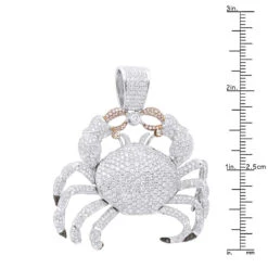 14K White Gold VS Diamond Cancer Pendant For Men By Joe Rodeo 10.46ct -Jewelry Sales Store jewelry real 14k gold vs diamond cancer pendant for men by joe rodeo 1046ct rulerwh