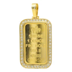 Real 99.9 14K Yellow Gold 1 Ounce Pamp Suisse Bar Lady Fortuna G VS Men's Diamond Pendant -Jewelry Sales Store jewelry real 999 gold 1 ounce pamp suisse bar lady fortuna g vs mens diamond pendant backye