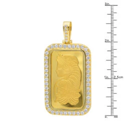 Real 99.9 14K Yellow Gold 1 Ounce Pamp Suisse Bar Lady Fortuna G VS Men's Diamond Pendant -Jewelry Sales Store jewelry real 999 gold 1 ounce pamp suisse bar lady fortuna g vs mens diamond pendant rulerye