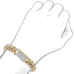 Real Diamond Miami Cuban Link Chain Bracelet For Men 10K Yellow Gold 14mm -Jewelry Sales Store jewelry real diamond miami cuban link chain bracelet for men in 10k gold 14mm bodye