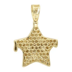 14K Yellow Gold Hip Hop Iced Out Diamond Drip Star Pendant For Men 3 Carat -Jewelry Sales Store jewelry real hip hop jewelry iced out diamond drip star pendant for men 3 carat 14k gold 803181 backye