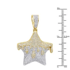 14K Yellow Gold Hip Hop Iced Out Diamond Drip Star Pendant For Men 3 Carat -Jewelry Sales Store jewelry real hip hop jewelry iced out diamond drip star pendant for men 3 carat 14k gold 803181 rulerye