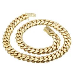 Real Hip Hop Iced Out Miami Cuban Link Diamond Chain For Men 10K Yellow Gold -Jewelry Sales Store jewelry real hip hop jewelry iced out miami cuban link diamond chain for men 10k gold backye