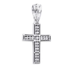 Religious 14K Yellow Gold Large Baguette & Round Diamonds Men's Cross 1.5ct -Jewelry Sales Store jewelry religious jewelry large baguette round diamonds mens cross 15ct 14k gold 803184 backwh