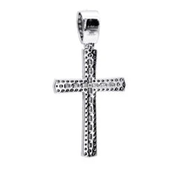 Religious 14K White Gold Round Diamonds Cross Pendant For Men 1.4ct -Jewelry Sales Store jewelry religious jewelry solid 14k gold round diamonds cross pendant for men 14ct 407108 backwh