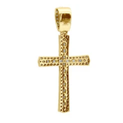 Religious 14K White Gold Round Diamonds Cross Pendant For Men 1.4ct -Jewelry Sales Store jewelry religious jewelry solid 14k gold round diamonds cross pendant for men 14ct 407108 backye