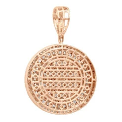 Round Diamond Medallion Pendant For Men And Women 2 Carat 14K Yellow Gold -Jewelry Sales Store jewelry round diamond medallion pendant for men and women 2 carat 14k gold 803175 backro