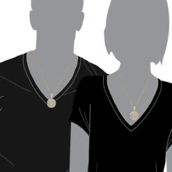 Round Diamond Medallion Pendant For Men And Women 2 Carat 14K Yellow Gold -Jewelry Sales Store jewelry round diamond medallion pendant for men and women 2 carat 14k gold 803175 bodye