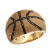 Slam Dunk Basketball Black Diamond Ring For Men In Sterling Silver 0.33ct