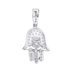 Small 10K Yellow Gold Hamsa Diamond Pendant 0.3ct Hand Of God Amulet By LUXURMAN 11 Small 10K Yellow Gold Hamsa Diamond Pendant 0.3ct Hand Of God Amulet By LUXURMAN -Jewelry Sales Store jewelry small 14k gold hamsa diamond pendant 03ct hand of god amulet by luxurman backwh