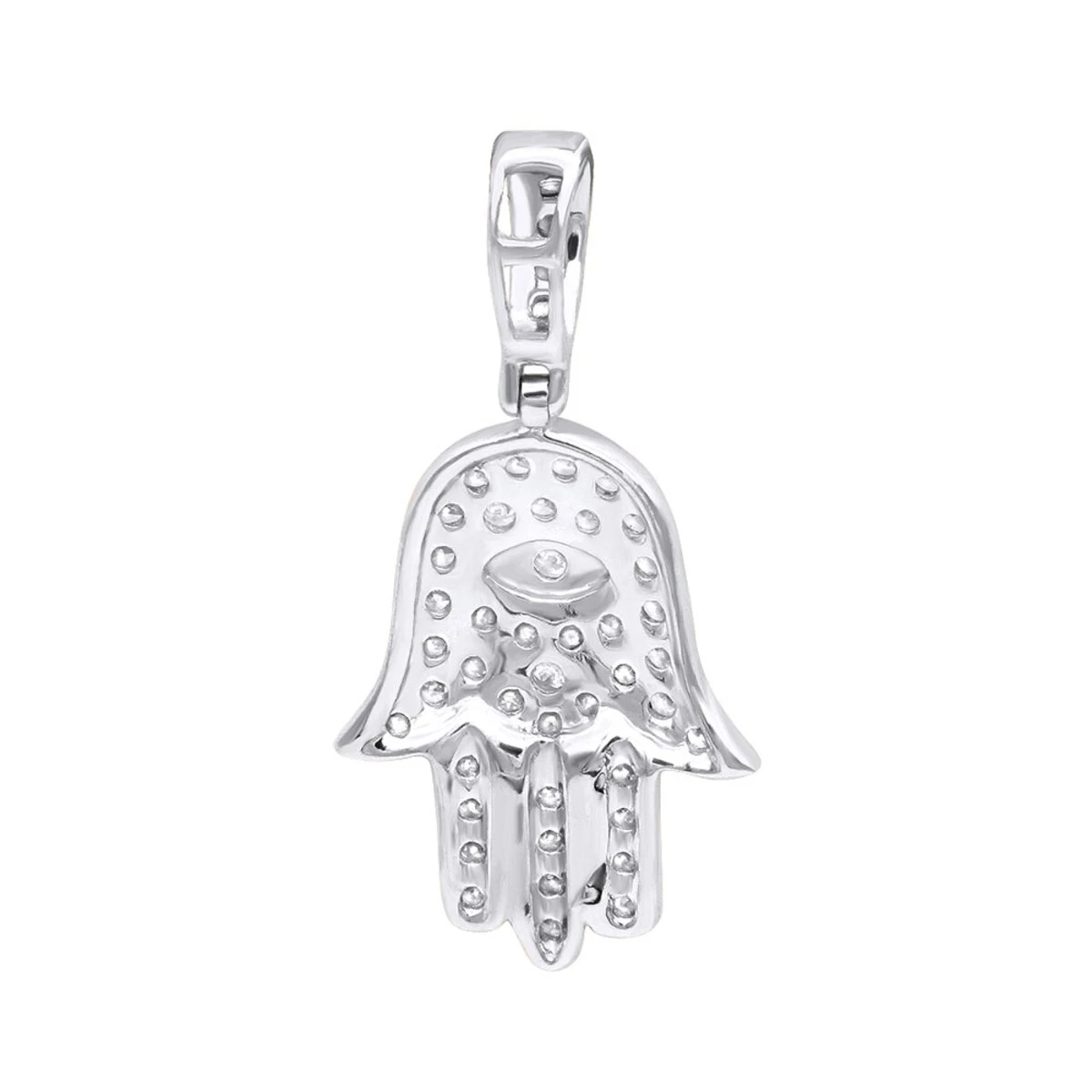 Small 10K Yellow Gold Hamsa Diamond Pendant 0.3ct Hand Of God Amulet By LUXURMAN 4 Small 10K Yellow Gold Hamsa Diamond Pendant 0.3ct Hand Of God Amulet By LUXURMAN - Image 4