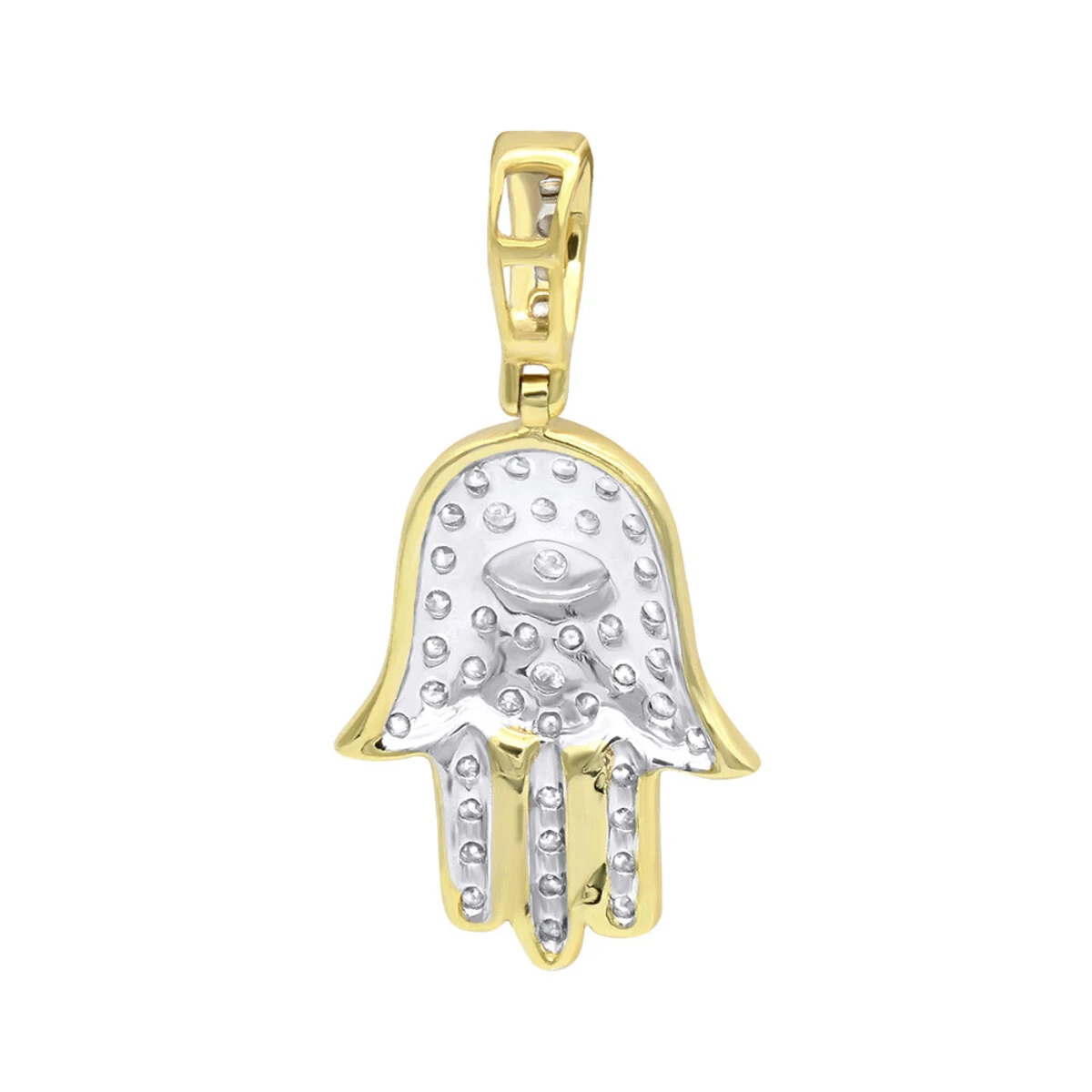 Small 10K Yellow Gold Hamsa Diamond Pendant 0.3ct Hand Of God Amulet By LUXURMAN 5 Small 10K Yellow Gold Hamsa Diamond Pendant 0.3ct Hand Of God Amulet By LUXURMAN - Image 5