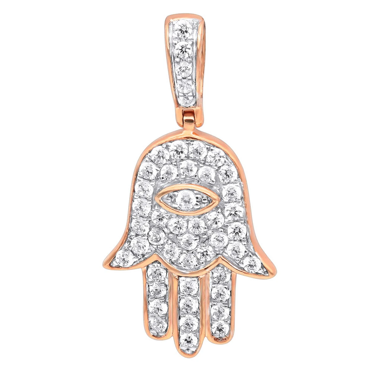 Small 10K Yellow Gold Hamsa Diamond Pendant 0.3ct Hand Of God Amulet By LUXURMAN 3 Small 10K Yellow Gold Hamsa Diamond Pendant 0.3ct Hand Of God Amulet By LUXURMAN - Image 3