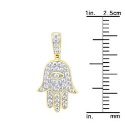 Small 10K Yellow Gold Hamsa Diamond Pendant 0.3ct Hand Of God Amulet By LUXURMAN 15 Small 10K Yellow Gold Hamsa Diamond Pendant 0.3ct Hand Of God Amulet By LUXURMAN -Jewelry Sales Store jewelry small 14k gold hamsa diamond pendant 03ct hand of god amulet by luxurman rulerye