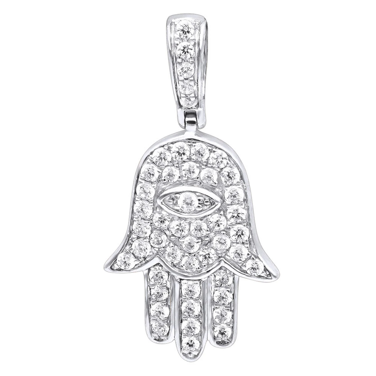 Small 10K Yellow Gold Hamsa Diamond Pendant 0.3ct Hand Of God Amulet By LUXURMAN 2 Small 10K Yellow Gold Hamsa Diamond Pendant 0.3ct Hand Of God Amulet By LUXURMAN - Image 2