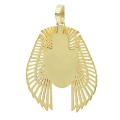 10K Yellow Gold Egyptian Black & White Diamonds Pendant For Men & Women 0.4Ct -Jewelry Sales Store jewelry solid 10k gold egyptian black white diamonds pendant for men women 04ct 001262 backye