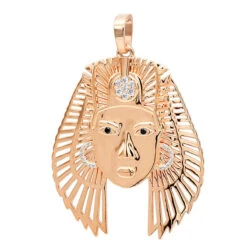 10K Yellow Gold Egyptian Black & White Diamonds Pendant For Men & Women 0.4Ct -Jewelry Sales Store jewelry solid 10k gold egyptian black white diamonds pendant for men women 04ct 001262 ro