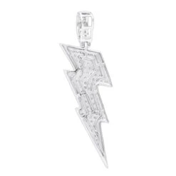 10K Yellow Gold Genuine Diamond Lighting Bolt Pendant Emoji Charm 1Ct 1.5in -Jewelry Sales Store jewelry solid 10k gold genuine diamond lighting bolt pendant emoji charm 1ct 15in backwh