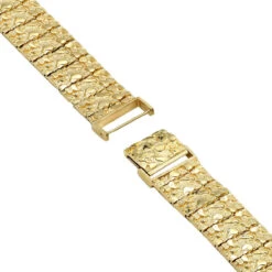 Solid 10K Yellow Gold Nugget Style Bracelet For Men 20mm -Jewelry Sales Store jewelry solid 14k white rose or yellow gold nugget style bracelet for men 20mm backye