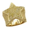 Statement Men's 14K Yellow Gold 4 Carat Yellow Diamonds Star Pinky Ring