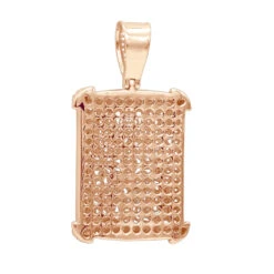 Unique 10K Yellow Gold Diamond Dog Tag Pendant For Men 3D Flower Setting 3.25Ct -Jewelry Sales Store jewelry unique 10k gold diamond dog tag pendant for men 3d flower setting 325ct backro