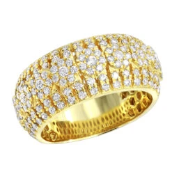 Unique Diamond Band For Men 14K Yellow Gold By LUXURMAN