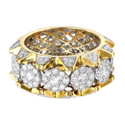 3 Carat Diamond Eternity Band 10K Yellow Gold For Men -Jewelry Sales Store jewelry unique mens diamond rings 3 carat diamond eternity band in 10k gold backye