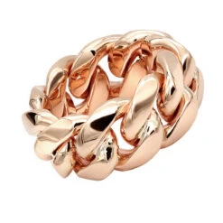 Unique Solid 14K Yellow Gold Cuban Link Chain Ring For Men -Jewelry Sales Store jewelry unique mens solid gold rings 14k gold cuban link chain ring ro