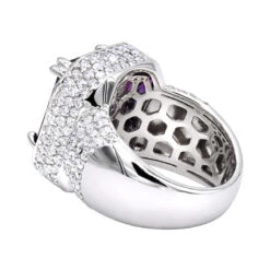 Unique Vintage Style Amethyst And Diamonds Ring 5 Carats 14K White Gold 9 Unique Vintage Style Amethyst And Diamonds Ring 5 Carats 14K White Gold -Jewelry Sales Store jewelry unique vintage style amethyst and diamonds ring 5 carats in 14k gold backwh