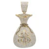 Joe Rodeo Hip Hop 14K Yellow Gold Diamond Money Bag Pendant For Men 13ct