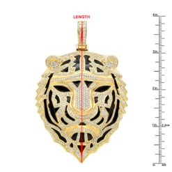 Large 14K Yellow Gold Men's Diamond Tiger Pendant With Black Enamel 10 Carats 22 Large 14K Yellow Gold Men's Diamond Tiger Pendant With Black Enamel 10 Carats -Jewelry Sales Store large 14k gold mens diamond tiger pendant with black enamel 10 carats 000773 rulerye