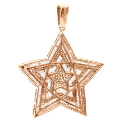 Large 2 Inch Men's Diamond Star Pendant 14K White Gold 5 Carats -Jewelry Sales Store large 2 inch mens diamond star pendant 14k white rose yellow gold 5 carats 803233 back rose